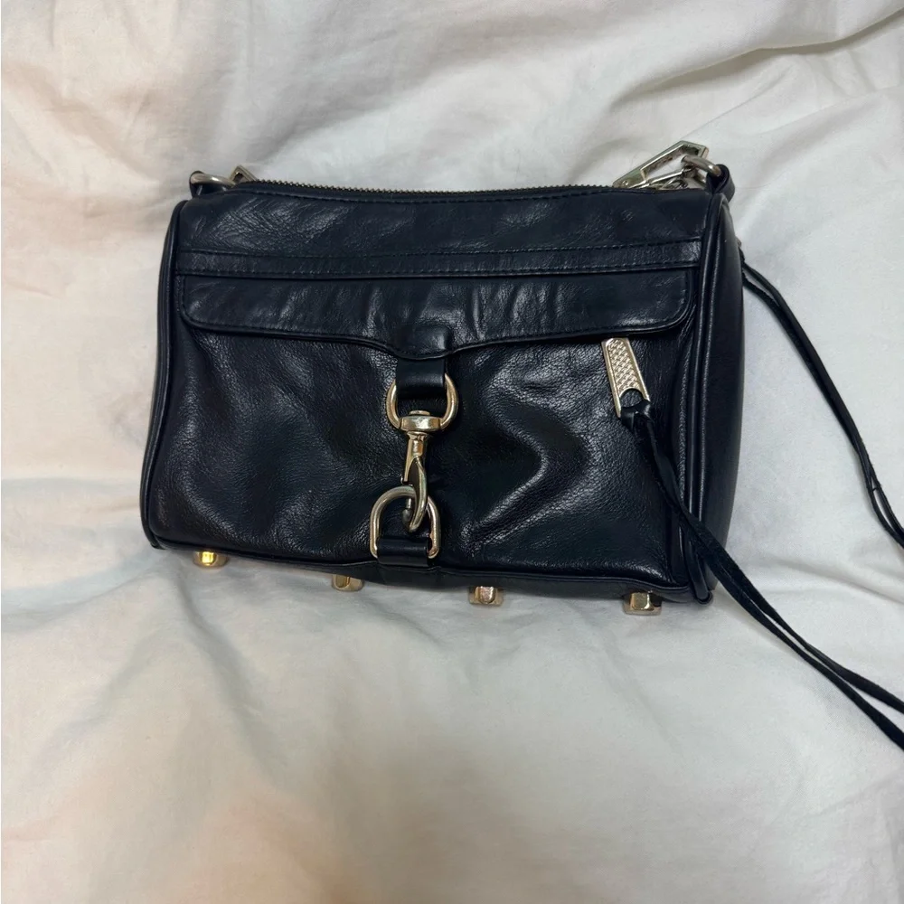 Rebecca Minkoff Mini MAC Black Leather Crossbody Bag - Picture 2 of 3